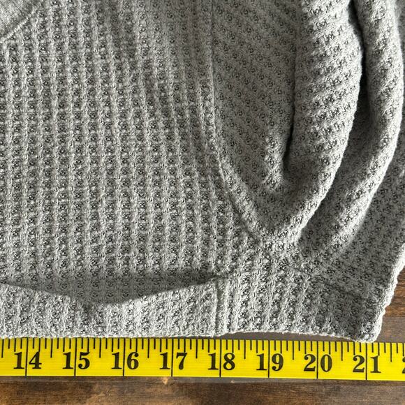 J Crew Thermal Waffle Henley Shirt Size Large Gray Top Loungewear Preppy VGUC - Picture 3 of 7